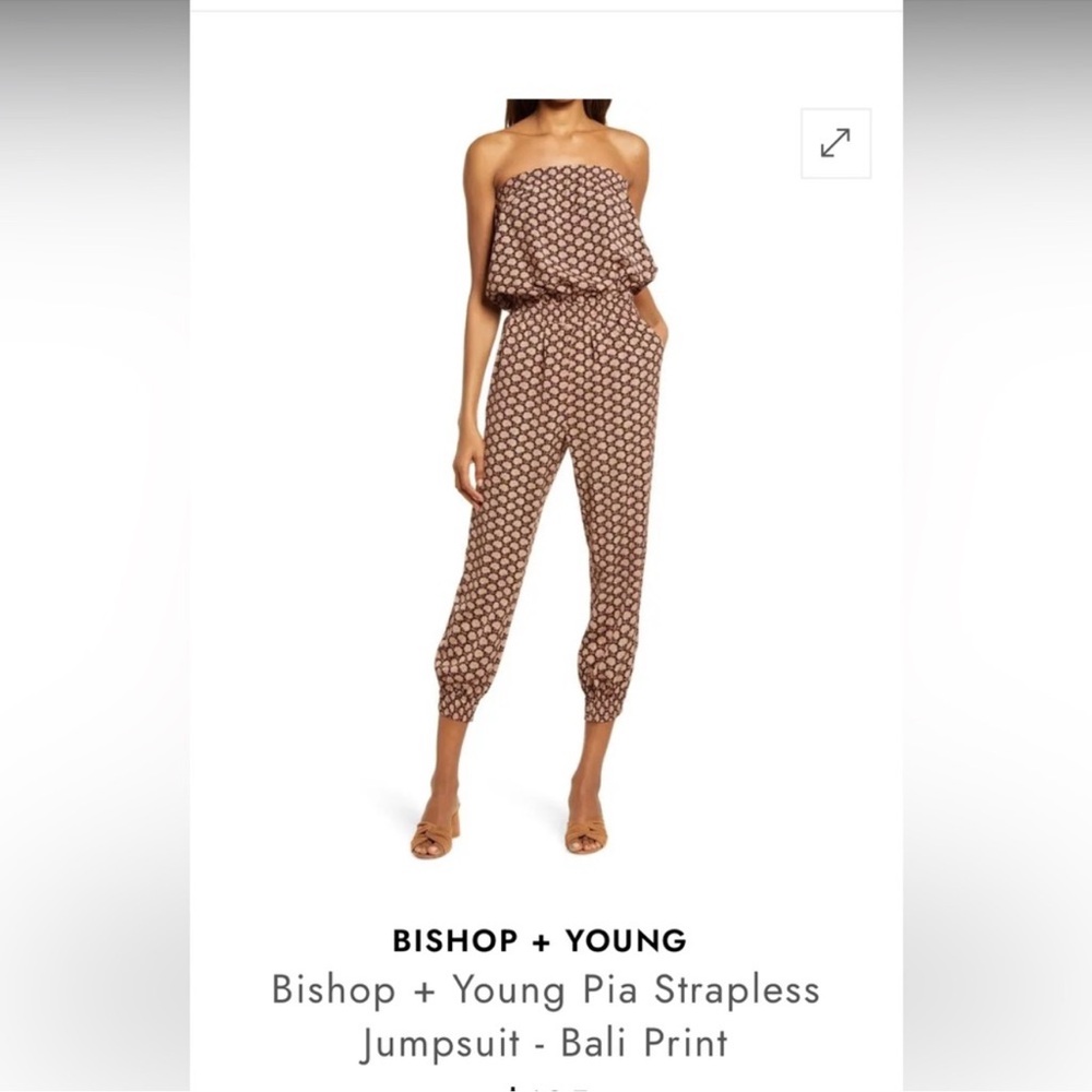 Bishop + Young Pia Strapless Jumpsuit - Bali Print size XS NWT